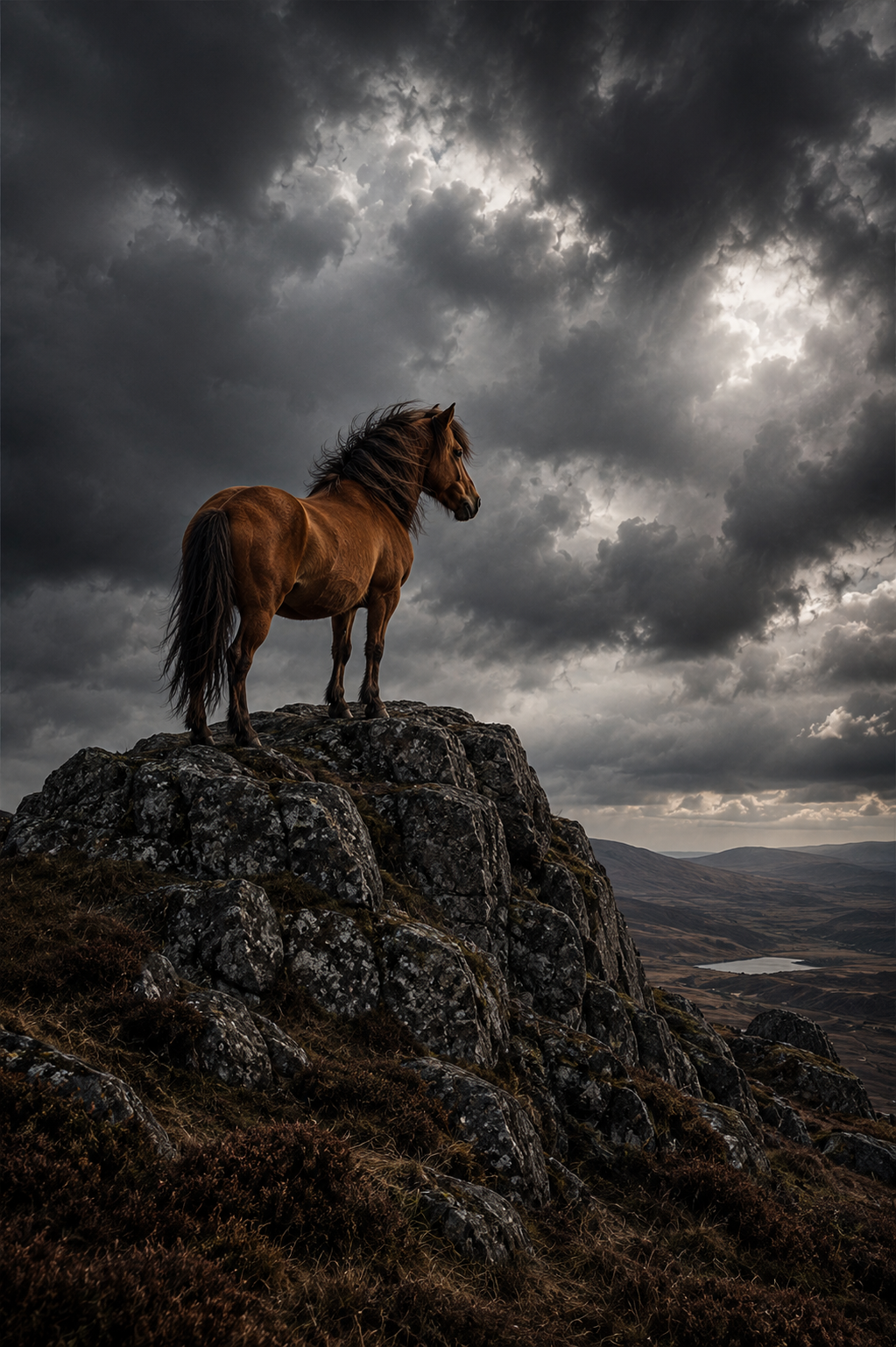Horse on top of a hill